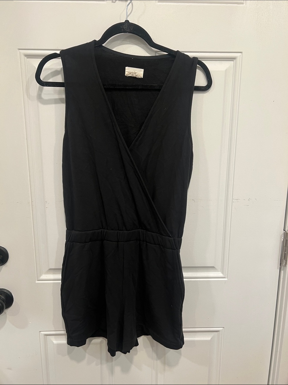 Lou & Grey Black Sleeveless Wrap Romper